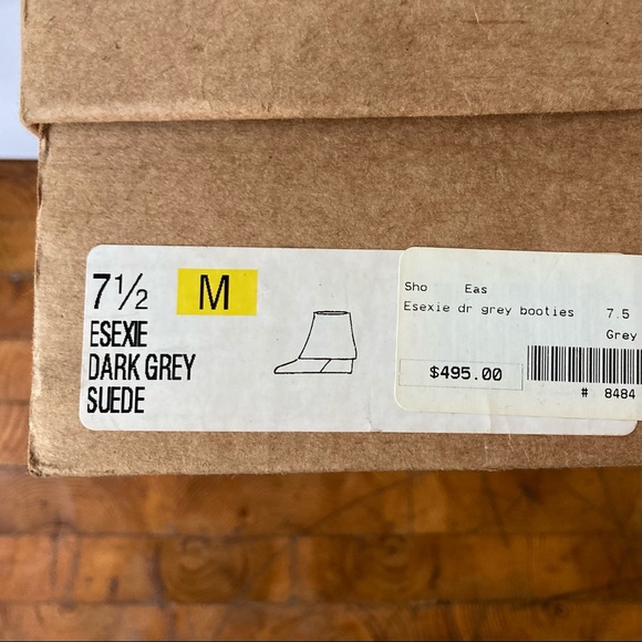 RARE Tara Subkoff Grey Suede Cuffed Wedge Booties - Picture 7 of 8